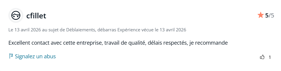 Avis client débarras Annecy - BrillanceService
